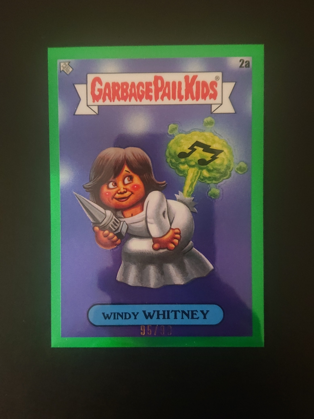 2024 Topps GPK Garbage Pail Kids Chrome 7 Card - Windy Whitney (2a) - Green /99